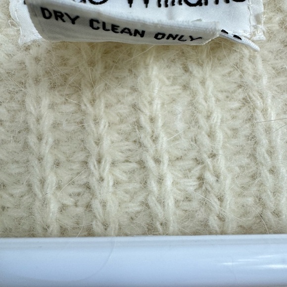 Vintage Cardigan Sweater Size Medium Cream Lambswool Angora Lloyd Williams Soft - Picture 6 of 7